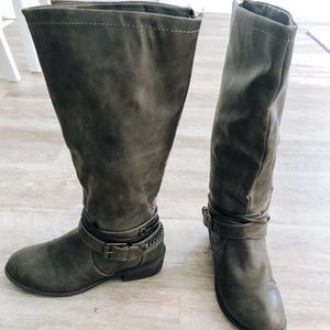 Grey Riding Boots